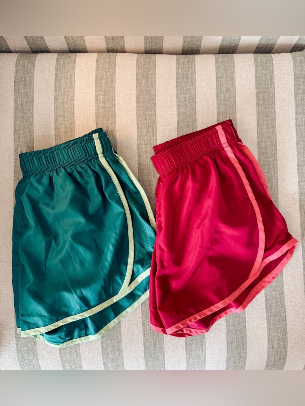Teal and Hot Pink Athletic Shorts Set XS